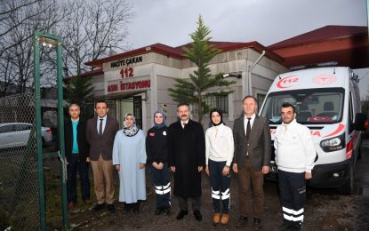 Vali Hüseyin Aksoy, Naciye Çakan 112 ASH İstasyonu Çalışanlarının Yeni Yılını Kutladı