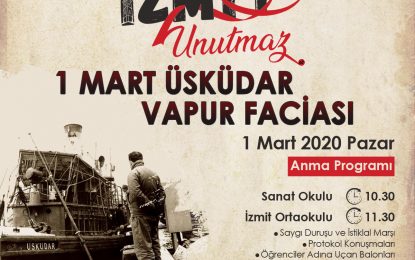 İzmit Belediyesi 1 Mart vapur faciasını anacak