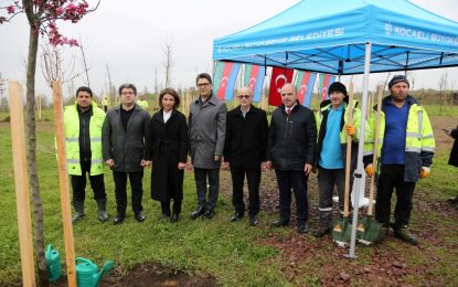 Azerbaycan ve Türkiye Kardeşliği Ormanına Haydar Aliyev’in anısına 100 fidan