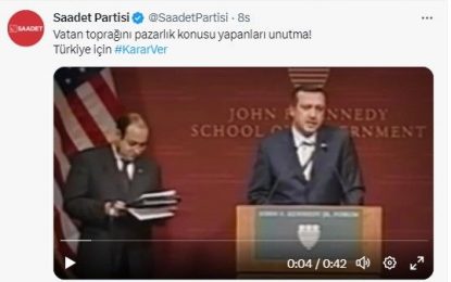 Erdoğan’ın köşe bucak kaçtığı video! Saadet Partisi paylaştı