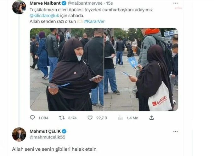 Kızılay yöneticisi Saadet Partili yaşlı kadına öfke kustu!